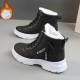 Women's Platform High Top Sneakers, Casual Lace Up Plush Lined Shoes, Comfortable Winter Outdoor Shoes