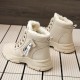 Women's Platform High Top Sneakers, Casual Lace Up Plush Lined Shoes, Comfortable Winter Outdoor Shoes