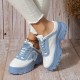 Women's Colorblock Casual Sneakers, Lace Up Soft Sole Platform Skate Shoes, Lightweight Low-top Walking Shoes