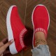 Women's Breathable Knit Sneakers, Casual Lace Up Outdoor Shoes, Lightweight Mesh Low Top Shoes