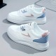 Women's Platform Skate Shoes, Colorblock Round Toe Lace Up Low Top Sneakers, Versatile Walking Sports Shoes