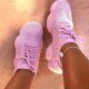 Women's Lightweight Casual Shoes, Lace Up Low Top Solid Color Sneakers, Women's Round Toe Sport Shoes