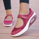 Women's Air Cushion Mesh Sneakers, Breathable Cut-out Ankle Strap SPorts Shoes, Casual Walking Shoes