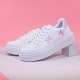 Women's Casual Sneakers, Butterfly Embroidery Thick Sole Lace-up Skate Shoes