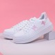 Women's Casual Sneakers, Butterfly Embroidery Thick Sole Lace-up Skate Shoes