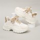 Women's Platform Mesh Sneakers, Lace Up Low-top Round Toe Heightening Outdoor Shoes, Versatile Comfy Sporty Shoes