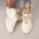 Women's Platform Mesh Sneakers, Lace Up Low-top Round Toe Heightening Outdoor Shoes, Versatile Comfy Sporty Shoes