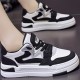 Women's Colorblock Flat Skate Shoes, All-Match Round Toe Low Top Sneakers, Comfortable Outdoor Walking Trainers