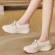 Women's Solid Color Casual Sneakers, Lace Up Soft Sole Platform Walking Shoes, Lightweight Low-top Shoes