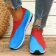 Women's Colorbloack Sock Shoes, Breathable Knit Slip On Low Top Walking Sneakers, Casual Outdoor Trainers