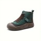 Women's Solid Color Trendy Sneakers, Lace Up Soft Sole Platform Walking Shoes, High-top Round Toe Skate Shoes