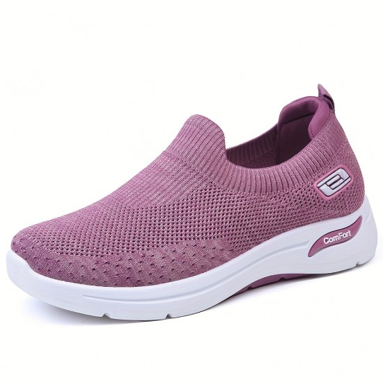 Women's Knitted Sock Sneakers, Comfy Low Top Slip On Walking Shoes, Outdoor Jogging Sports Shoes