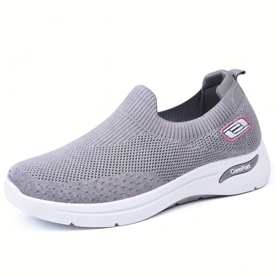 Women's Knitted Sock Sneakers, Comfy Low Top Slip On Walking Shoes, Outdoor Jogging Sports Shoes