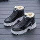 Women's Plush Lined Winter Sneakers, Thermal Lace Up High Top Snow Boots, Keep Warm Platform Ankle Boots