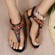 Women's Beaded Decor Flip Flops, Open Round Toe Elastic Ankle Strap Sandals, Women's Comfy Shoes