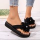 Women's Flower Decor Flip Flops, Casual Clip Toe Slide Sandals, Fashion & Comfortable Beach Shoes