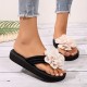 Women's Flower Decor Flip Flops, Casual Clip Toe Slide Sandals, Fashion & Comfortable Beach Shoes