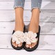 Women's Flower Decor Flip Flops, Casual Clip Toe Slide Sandals, Fashion & Comfortable Beach Shoes