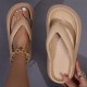 Solid Color EVA Flip Flops, Simple Style Soft Sole Wear-resistant Pillow Slides, Indoor & Outdoor Beach Shoes