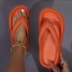 Solid Color EVA Flip Flops, Simple Style Soft Sole Wear-resistant Pillow Slides, Indoor & Outdoor Beach Shoes