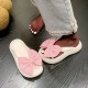 Women's Bow Pillow Flip Flops, Kawaii Open Toe Super Soft Non Slip Slides Shoes, Indoor & Outdoor Slippers