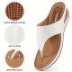 Women's Massage Flip Flops, Comfortable Arch Support Wedge Slide Sandals, Casual Outdoor Shoes