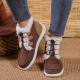 Women's High Top Canvas Shoes, Casual Lace Up Plush Lined Shoes, Comfortable Winter Shoes