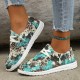 Women's Leopard Pattern Flat Loafers, Slip On Low-top Round Toe Lightweight Canvas Shoes, Casual Outdoor Shoes