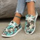 Women's Leopard Pattern Flat Loafers, Slip On Low-top Round Toe Lightweight Canvas Shoes, Casual Outdoor Shoes