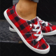 Women's Plaid Pattern Sneakers, Low Top Lace Up Flat Canvas Shoes, Casual & Comfortable Walking Shoes