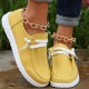 Women's Low Top Canvas Shoes, Round Toe Slip On Flat Loafers, Casual Walking Shoes