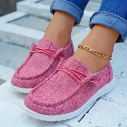 Women's Casual Canvas Shoes, Lightweight Lace Up Outdoor Shoes, Women's Comfortable Low Top Shoes