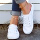 Women's Flat Canvas Shoes, Casual Lace Up Slip On Low Top Casual Shoes, Outdoor Sports Walking Shoes