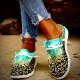 Women's Leopard Print Canvas Shoes, Fashion Round Toe Low Top Slip On Loafers, Casual Flat Sneakers