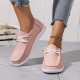 Women's Solid Color Canvas Shoes, Slip On Low-top Round Toe Flat Non-slip Lightweight Shoes, Versatile Comfy Shoes