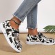 Women's Sunflower Print Canvas Shoes, Lightweight Low Top Lace Up Shoes, Women's Fashion Walking Shoes