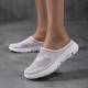 Women's Breathable Mesh Mule Sneakers, Casual Slip On Outdoor Shoes, Lightweight & Comfortable Shoes