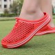 Women's Solid Color Flatform Clogs, Slip On Round Toe Hollow Out Non-slip Outdoor Slides Shoes, Summer Casual Shoes