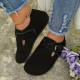 Women's Solid Color Flat Shoes, Round Toe Low-top Non-slip Ankle Buckle Design Shoes, Casual & Comfy Daily Shoes