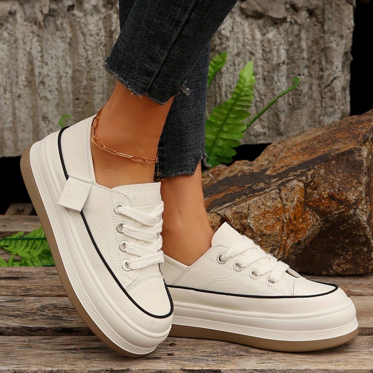 womens platform sneakers casual lace up outdoor shoes womens comfortable low top shoes details 0