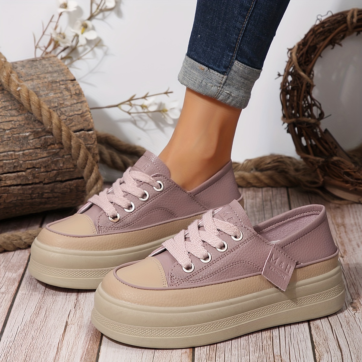 womens platform sneakers casual lace up outdoor shoes womens comfortable low top shoes details 5