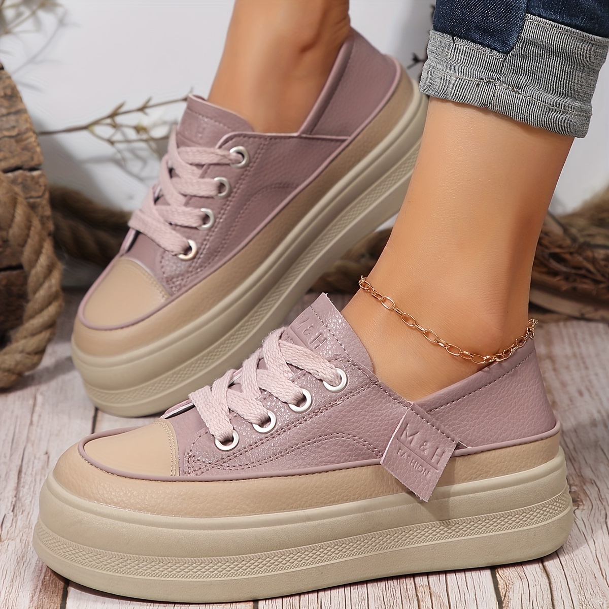 womens platform sneakers casual lace up outdoor shoes womens comfortable low top shoes details 6