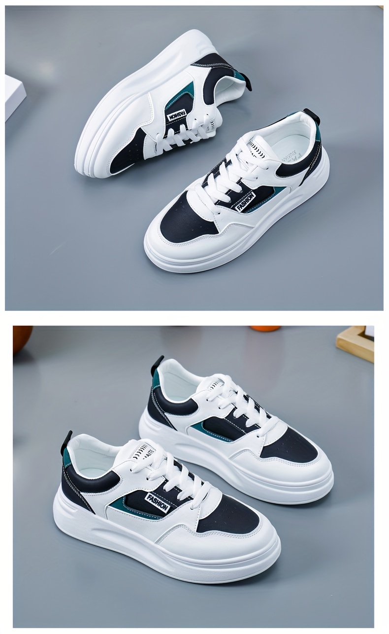 womens colorblock platform sneakers lace up lightweight casual sporty skate shoes versatile comfy low top trainers details 8