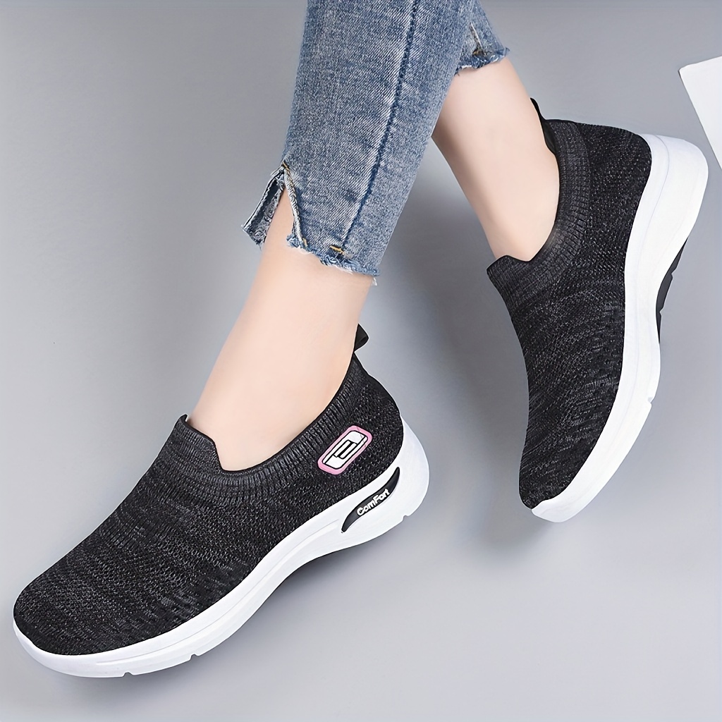 womens knitted sock sneakers comfy low top slip on walking shoes outdoor jogging sports shoes details 5