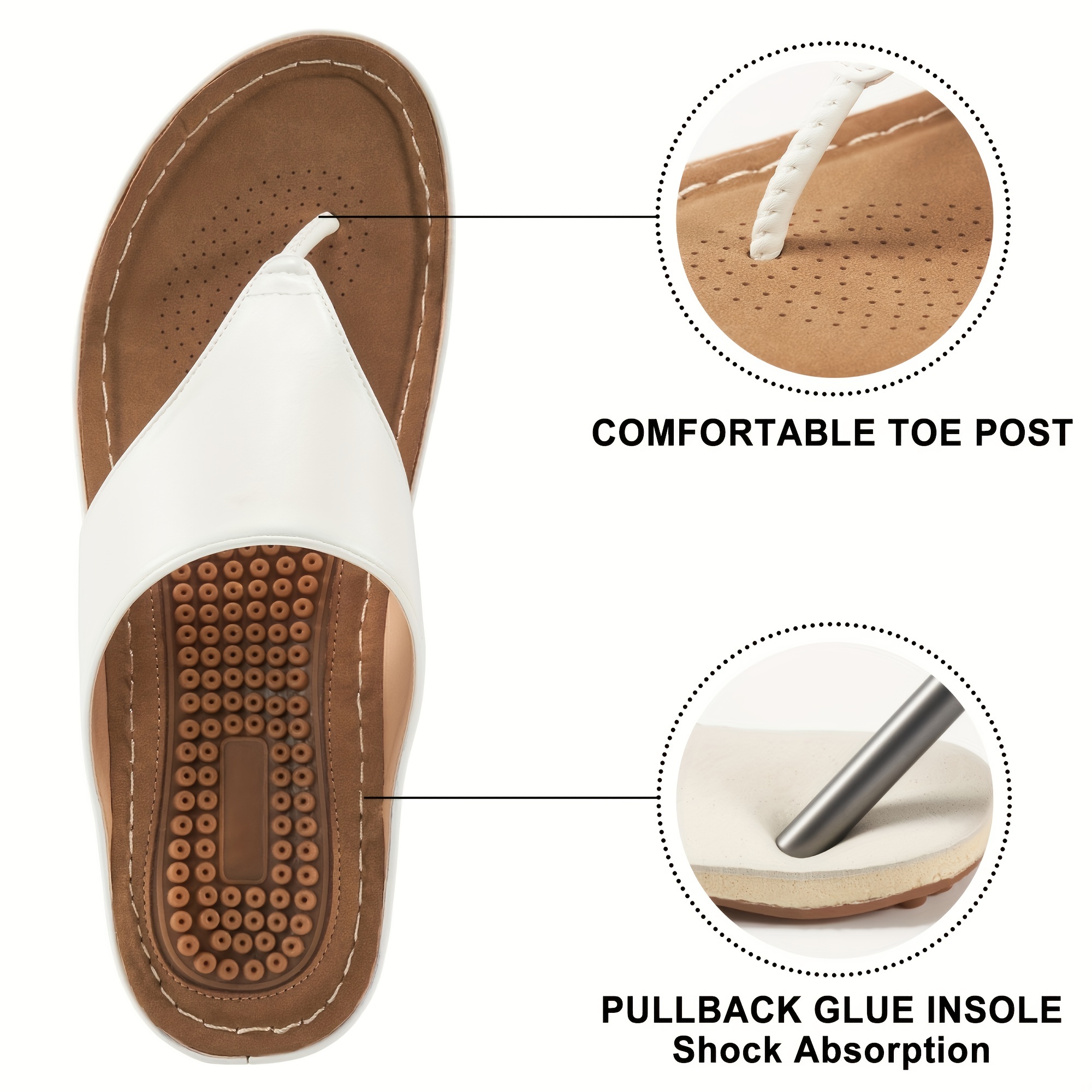 womens massage flip flops comfortable arch support wedge slide sandals casual outdoor shoes details 0