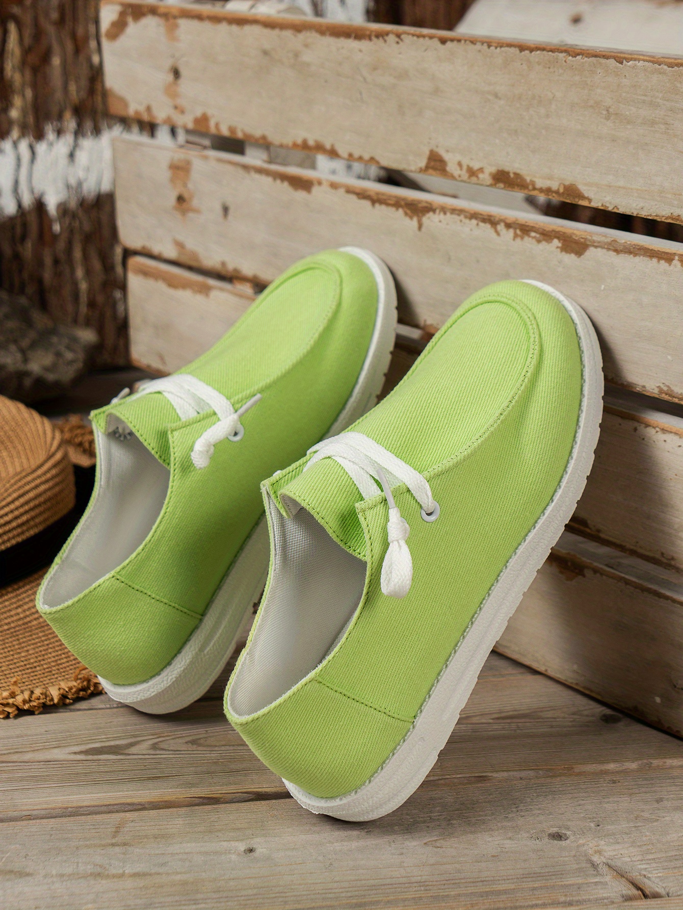 womens low top canvas shoes round toe slip on flat loafers casual walking shoes details 3