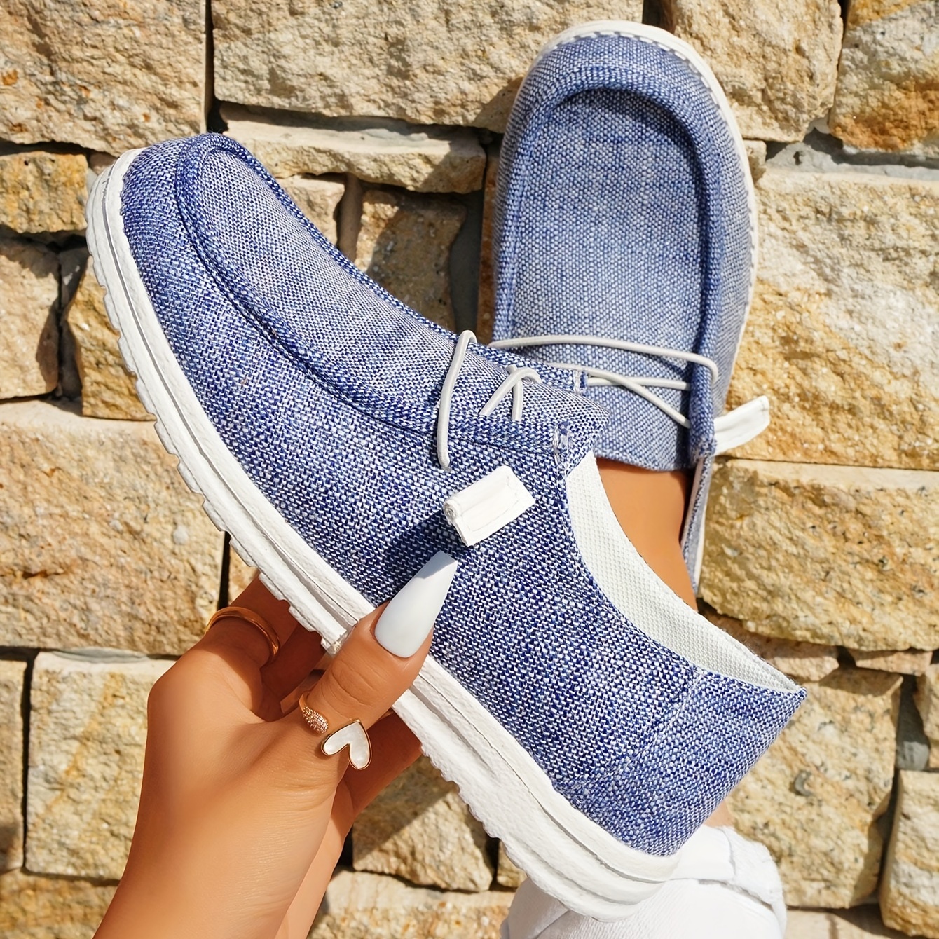 womens casual canvas shoes lightweight lace up outdoor shoes womens comfortable low top shoes details 7