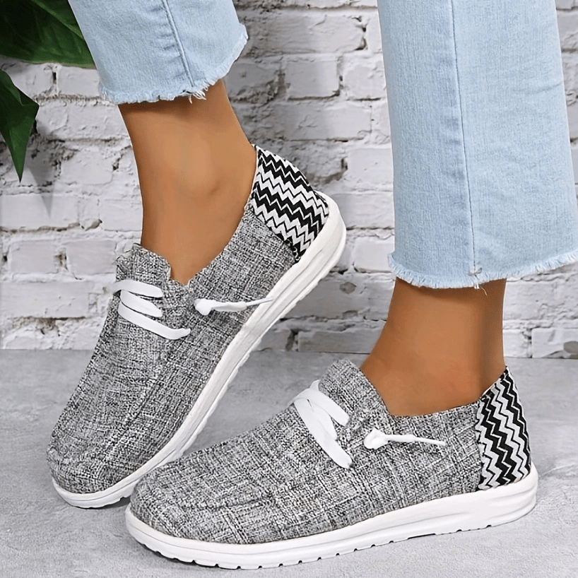 womens casual low top canvas shoes lightweight round toe lace up sneakers comfy non slip walking shoes details 3