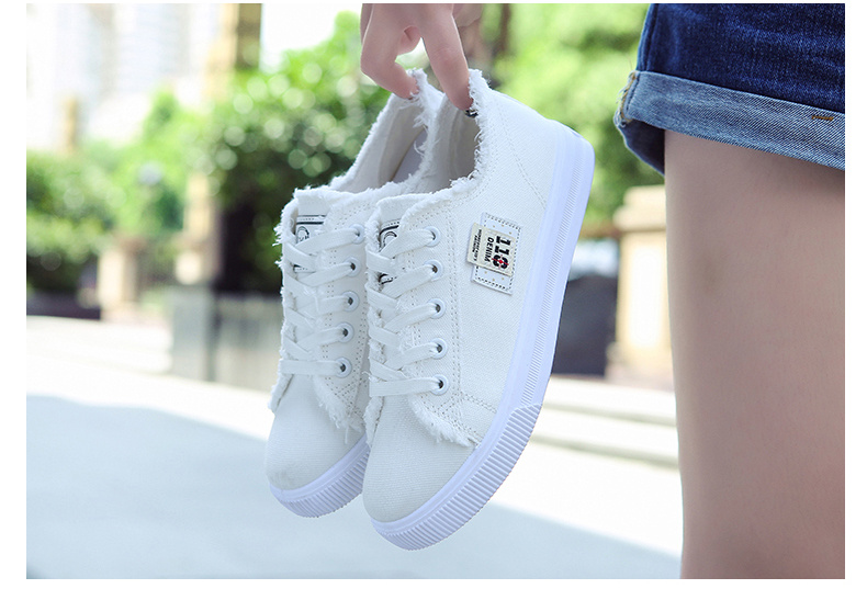 womens classic canvas flat shoes solid color lace up low top casual shoes womens comfy footwear details 2